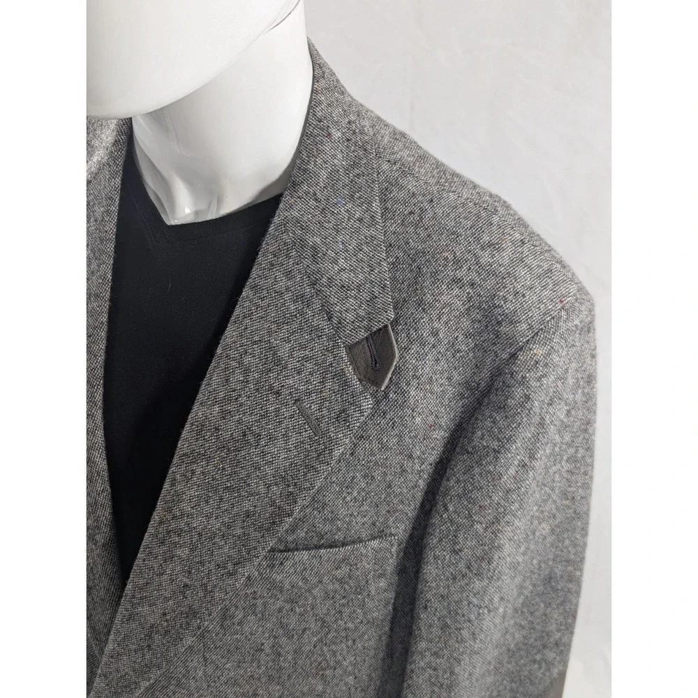 Stafford Blazer Sport Coat Suit Jacket Heavy Thick Wool‎ Gray Confetti 44R 46
